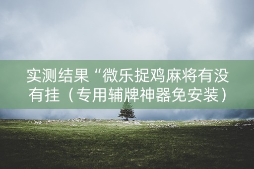 实测结果“微乐捉鸡麻将有没有挂（专用辅牌神器免安装）