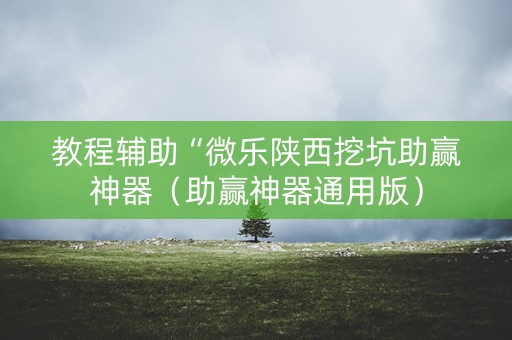 教程辅助“微乐陕西挖坑助赢神器（助赢神器通用版）