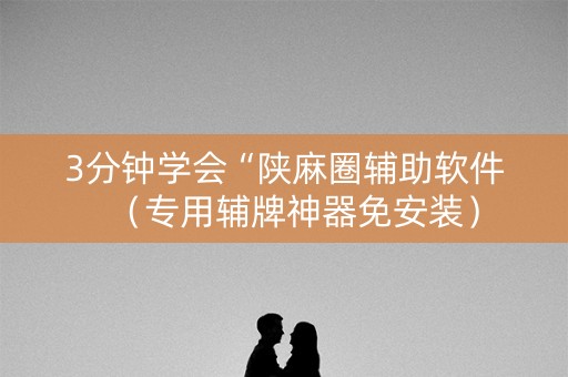 3分钟学会“陕麻圈辅助软件（专用辅牌神器免安装）
