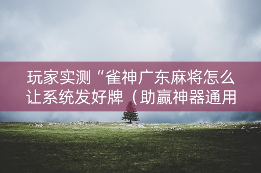 玩家实测“雀神广东麻将怎么让系统发好牌（助赢神器通用版）