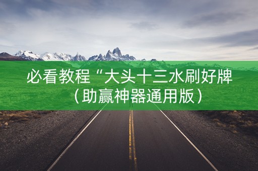 必看教程“大头十三水刷好牌（助赢神器通用版）