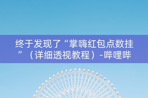 终于发现了“掌嗨红包点数挂”（详细透视教程）-哔哩哔哩