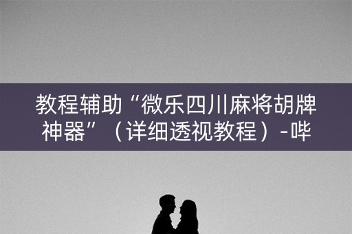 教程辅助“微乐四川麻将胡牌神器”（详细透视教程）-哔哩哔哩