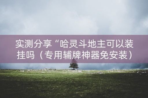 实测分享“哈灵斗地主可以装挂吗（专用辅牌神器免安装）