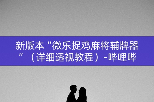 新版本“微乐捉鸡麻将辅牌器”（详细透视教程）-哔哩哔哩