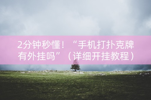 2分钟秒懂！“手机打扑克牌有外挂吗”（详细开挂教程）-哔哩哔哩