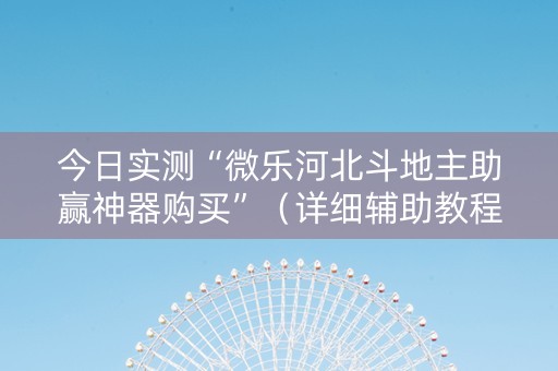 今日实测“微乐河北斗地主助赢神器购买”（详细辅助教程）-哔哩哔哩
