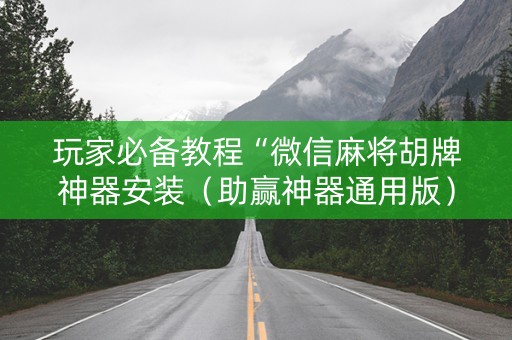 玩家必备教程“微信麻将胡牌神器安装（助赢神器通用版）