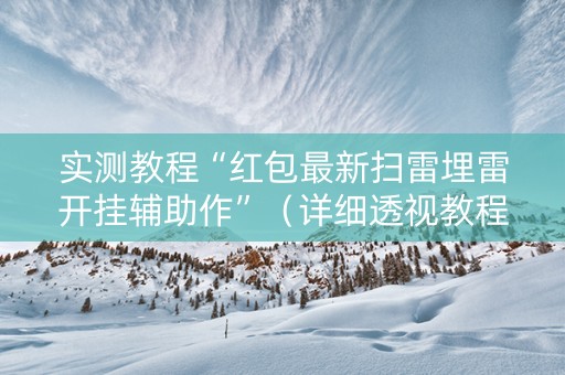 实测教程“红包最新扫雷埋雷开挂辅助作”（详细透视教程）-哔哩哔哩