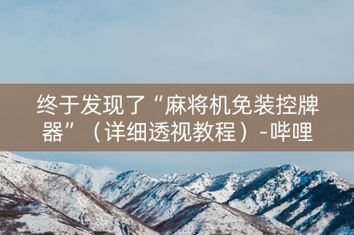 终于发现了“麻将机免装控牌器”（详细透视教程）-哔哩哔哩