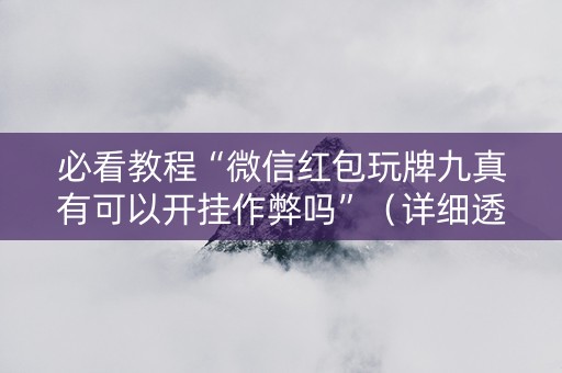 必看教程“微信红包玩牌九真有可以开挂作弊吗”（详细透视教程）-哔哩哔哩