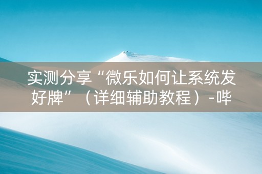 实测分享“微乐如何让系统发好牌”（详细辅助教程）-哔哩哔哩