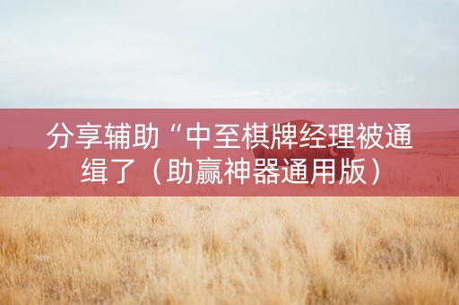 分享辅助“中至棋牌经理被通缉了（助赢神器通用版）