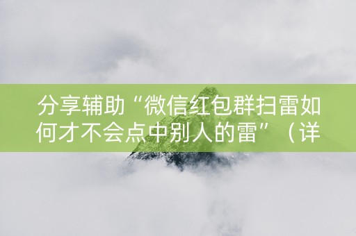 分享辅助“微信红包群扫雷如何才不会点中别人的雷”（详细透视教程）-哔哩哔哩