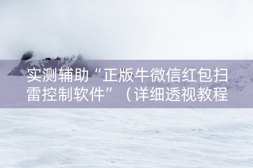 实测辅助“正版牛微信红包扫雷控制软件”（详细透视教程）-哔哩哔哩