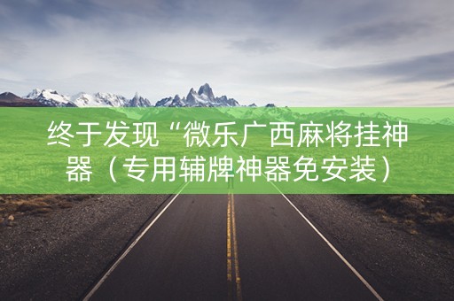 终于发现“微乐广西麻将挂神器（专用辅牌神器免安装）