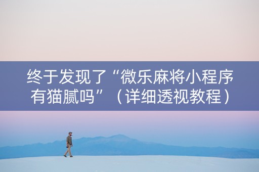 终于发现了“微乐麻将小程序有猫腻吗”（详细透视教程）-哔哩哔哩