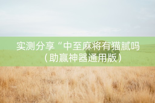 实测分享“中至麻将有猫腻吗（助赢神器通用版）
