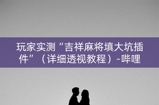 玩家实测“吉祥麻将填大坑插件”（详细透视教程）-哔哩哔哩