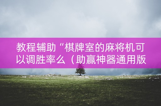 教程辅助“棋牌室的麻将机可以调胜率么（助赢神器通用版）