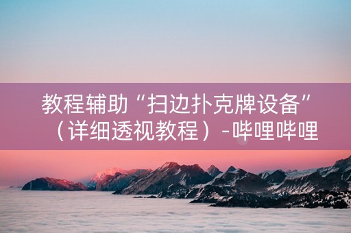 教程辅助“扫边扑克牌设备”（详细透视教程）-哔哩哔哩