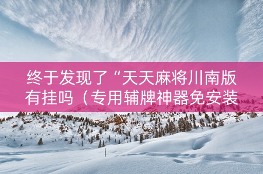 终于发现了“天天麻将川南版有挂吗（专用辅牌神器免安装）