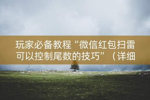 玩家必备教程“微信红包扫雷可以控制尾数的技巧”（详细透视教程）-哔哩哔哩