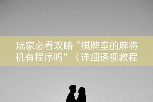 玩家必看攻略“棋牌室的麻将机有程序吗”（详细透视教程）-哔哩哔哩