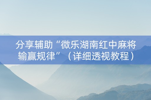 分享辅助“微乐湖南红中麻将输赢规律”（详细透视教程）-哔哩哔哩