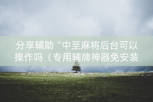 分享辅助“中至麻将后台可以操作吗（专用辅牌神器免安装）