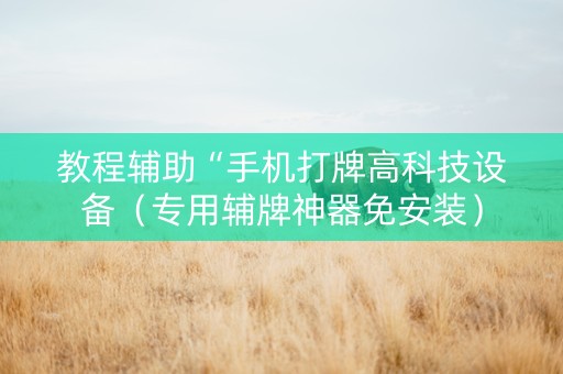 教程辅助“手机打牌高科技设备（专用辅牌神器免安装）