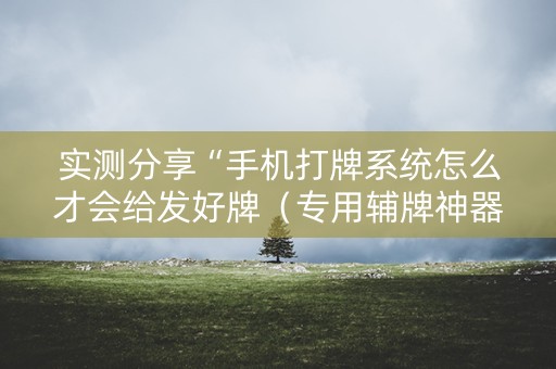 实测分享“手机打牌系统怎么才会给发好牌（专用辅牌神器免安装）