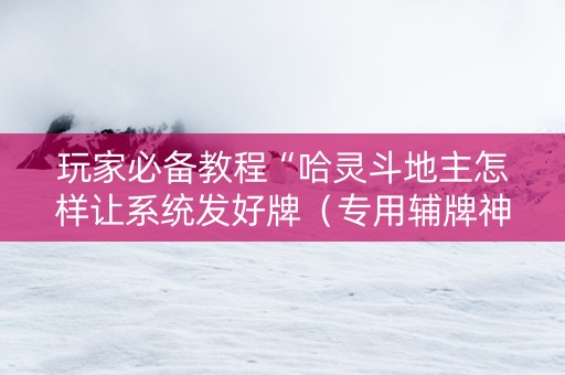 玩家必备教程“哈灵斗地主怎样让系统发好牌（专用辅牌神器免安装）