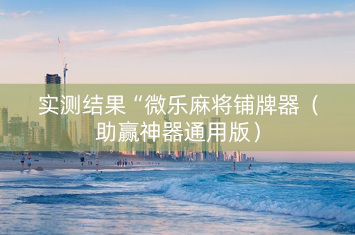 实测结果“微乐麻将铺牌器（助赢神器通用版）