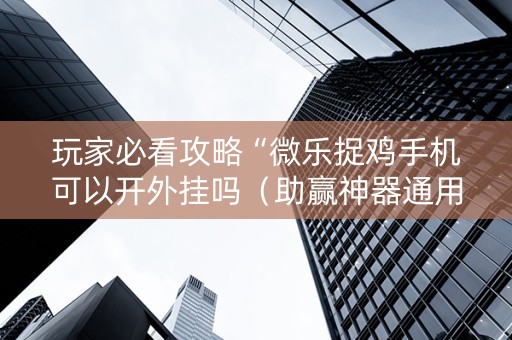 玩家必看攻略“微乐捉鸡手机可以开外挂吗（助赢神器通用版）