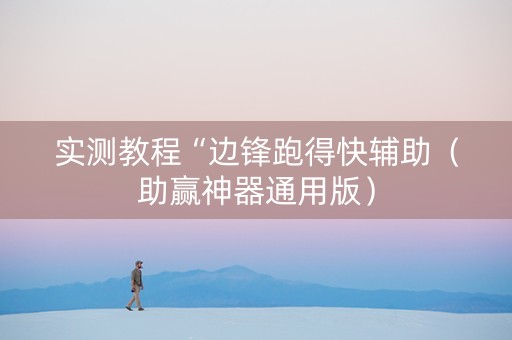 实测教程“边锋跑得快辅助（助赢神器通用版）
