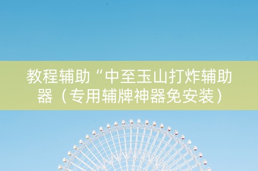 教程辅助“中至玉山打炸辅助器（专用辅牌神器免安装）