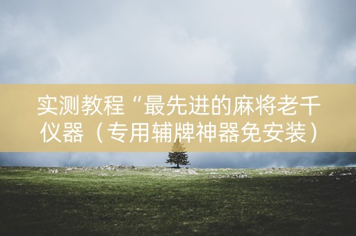 实测教程“最先进的麻将老千仪器（专用辅牌神器免安装）