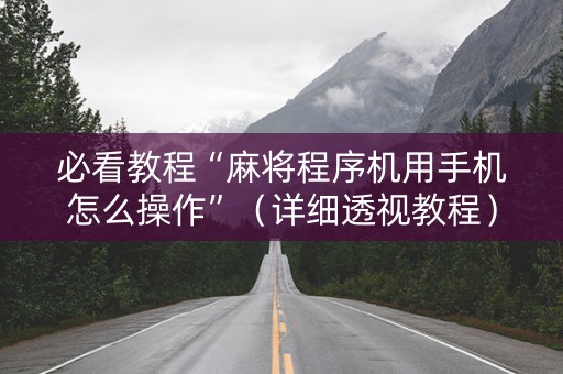 必看教程“麻将程序机用手机怎么操作”（详细透视教程）-哔哩哔哩