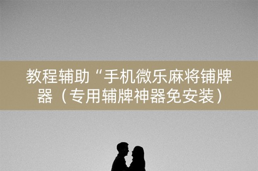 教程辅助“手机微乐麻将铺牌器（专用辅牌神器免安装）