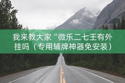 我来教大家“微乐二七王有外挂吗（专用辅牌神器免安装）