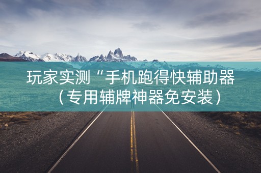 玩家实测“手机跑得快辅助器（专用辅牌神器免安装）