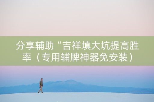 分享辅助“吉祥填大坑提高胜率（专用辅牌神器免安装）
