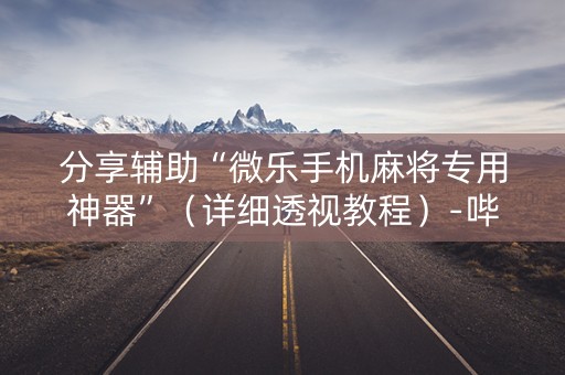 分享辅助“微乐手机麻将专用神器”（详细透视教程）-哔哩哔哩