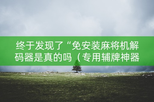 终于发现了“免安装麻将机解码器是真的吗（专用辅牌神器免安装）