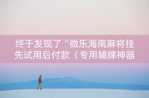 终于发现了“微乐海南麻将挂先试用后付款（专用辅牌神器免安装）