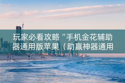 玩家必看攻略“手机金花辅助器通用版苹果（助赢神器通用版）