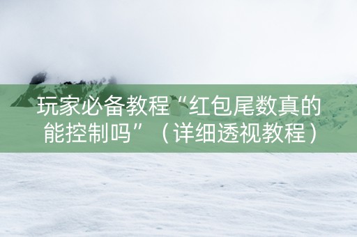 玩家必备教程“红包尾数真的能控制吗”（详细透视教程）-哔哩哔哩
