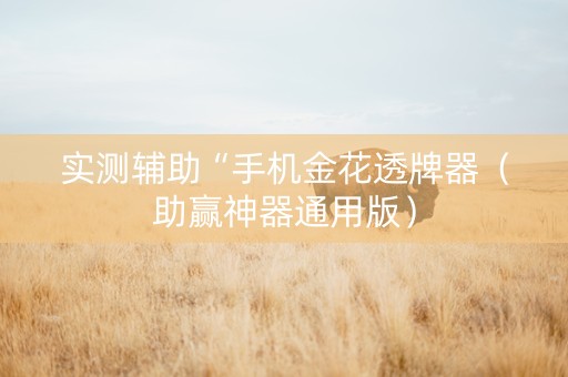 实测辅助“手机金花透牌器（助赢神器通用版）
