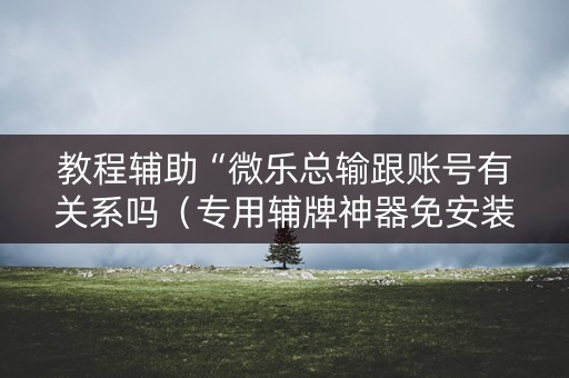 教程辅助“微乐总输跟账号有关系吗（专用辅牌神器免安装）